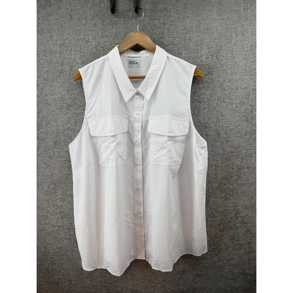 Eddie Bauer Mountain 3.0 Sleeveless Shirt Women's 3X White UPF 50+ Quick Dry New